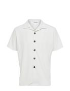 Slhloose-Plisse Resort Ss Shirt Ex Tops Shirts Short-sleeved White Sel...