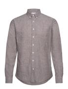 Linen/Cotton Shirt L/S Tops Shirts Casual Grey Lindbergh
