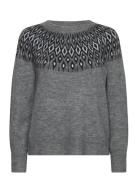 Onlalina Ls Jq O-Neck Knt Tops Knitwear Jumpers Grey ONLY