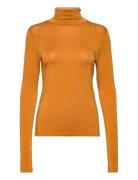 Joline T-Neck Tops Knitwear Turtleneck Orange Basic Apparel