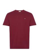 Reg Shield Ss T-Shirt Tops T-shirts Short-sleeved Burgundy GANT