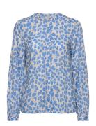 Fqadney-Blouse Tops Blouses Long-sleeved Blue FREE/QUENT