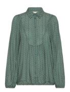 Fqadney-Blouse Tops Blouses Long-sleeved Green FREE/QUENT