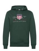 Reg Archive Shield Hoodie Tops Sweat-shirts & Hoodies Hoodies Green GA...