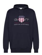 GANT Reg Archive Shield Hoodie Marinblå