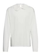 Babydoll Collar Cotton T-Shirt Tops T-shirts Long-sleeved T-shirts Whi...