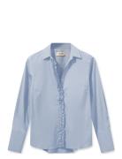 Mmsybel Satin Shirt Tops Shirts Long-sleeved Blue MOS MOSH