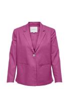 ONLY Carmakoma Carola-Caro L/S Linen Blazer Tlr Rosa