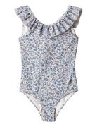 Swimsuit Marie-Louise Baddräkt Badkläder Blue Wheat