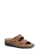 Women Slides Platta Sandaler Brown Tamaris