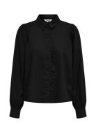 Onlcaro L/S Linen Bl Puff Shirt Cc Pnt Tops Shirts Long-sleeved Black ...
