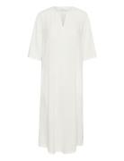 Kamilia Kaftan Dress Knälång Klänning White Kaffe