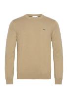 Sweaters Tops Knitwear Round Necks Beige Lacoste