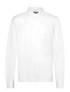 Custom Slim Cotton-Linen Oxford Polo Tops Polos Long-sleeved White Pol...