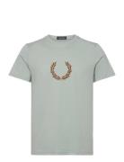 Fred Perry Flocked Laurel W Gra Tee Blå