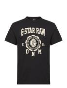Collegic R T Tops T-shirts Short-sleeved Black G-Star RAW