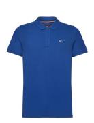 Tjm Slim Placket Polo Ext Tops Polos Short-sleeved Blue Tommy Jeans
