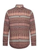 Akleif L/S Jacquard Shirt Tops Shirts Casual Brown Anerkjendt