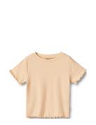 T-Shirt S/S Irene Tops T-shirts Short-sleeved Yellow Wheat