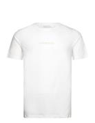 Lindbegrh Print Tee S/S Tops T-shirts Short-sleeved White Lindbergh