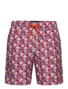 Lyle & Scott Floral Print Resort Swim Shorts Röd