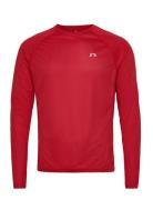 Men Core Running T-Shirt L/S Sport T-shirts Long-sleeved Red Newline