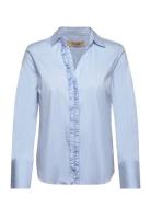 Mmsybel Satin Shirt Tops Shirts Long-sleeved Blue MOS MOSH