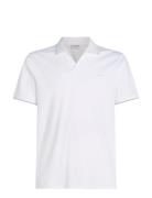 Calvin Klein Smooth Cotton Open Placket Polo Vit