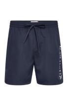 Les Deux Les Deux Logo Swim Shorts Marinblå