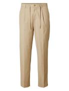 Slh190-Reg Tapered Leroy Pleat Pant Noos Bottoms Trousers Casual Beige...