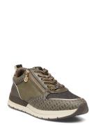 Women Lace-Up Låga Sneakers Khaki Green Tamaris