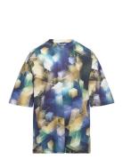 T Shirt Aop Ai Forms Tops T-shirts Short-sleeved Blue Lindex