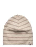 Beanie Striped Knit Accessories Headwear Hats Beanie Beige Huttelihut