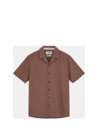 Anerkjendt Akleo S/S Seersucker Shirt Brun