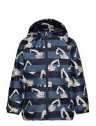 Softshell Jacket Aop Outerwear Softshells Softshell Jackets Blue Minym...