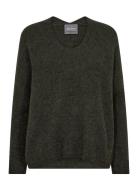 Mmthora V-Neck Knit Tops Knitwear Jumpers Grey MOS MOSH