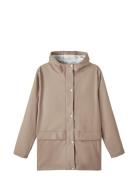 Nlndry10 Long Rain Jacket Fo Outerwear Rainwear Jackets Beige LMTD