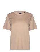 Rel Draped Ss T-Shirt Tops T-shirts & Tops Short-sleeved Beige GANT