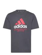 Mufc Kids Tee Sport T-shirts Short-sleeved Grey Adidas Performance