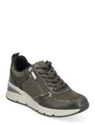 Women Lace-Up Låga Sneakers Khaki Green Tamaris