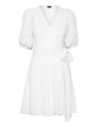 Mini Structured Wrap Dress Kort Klänning White Gina Tricot