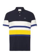 GANT Multistripe Washed Polo Marinblå