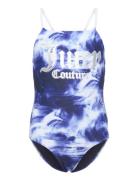 Juicy Couture Marble Print Swimsuit Marinblå