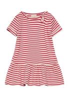 Petit Piao Dress S/S Modal Striped Röd