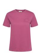 GANT Reg Tonal Shield Ss T-Shirt Rosa