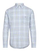 Reg Poplin Check Shirt Tops Shirts Casual Blue GANT