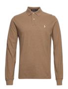 Custom Slim Fit Indigo Mesh Polo Shirt Tops Polos Long-sleeved Brown P...