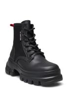 Tommy Hilfiger Tjw Chunky Lace Up Boot Mix Mat Svart