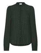 Vichikka Lace L/S Shirt- Noos Tops Blouses Long-sleeved Green Vila