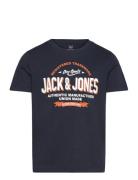 Jack & J S Jjelogo Tee Ss Ck 2Col 24/25 Noos Mni Marinblå